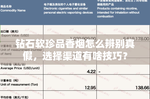 钻石软珍品香烟怎么辨别真假，选择渠道有啥技巧？